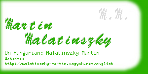 martin malatinszky business card